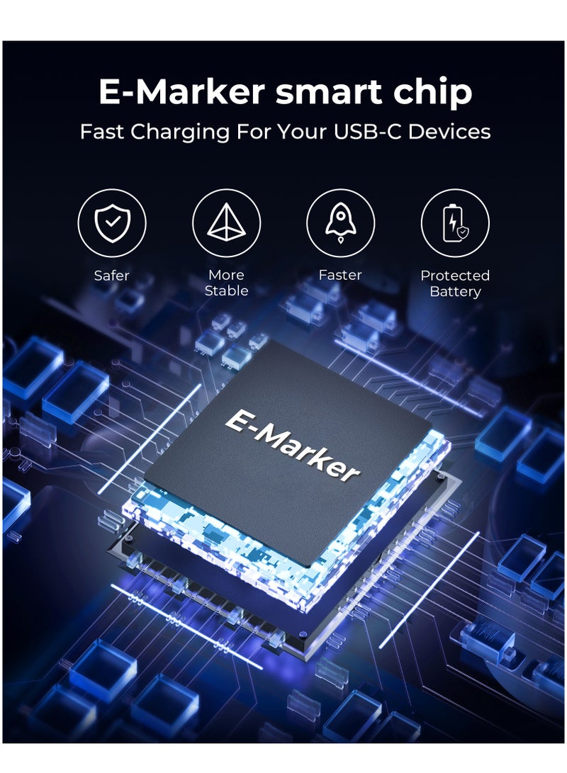 100W USB-C to USB-C Fast Charging Cable 【3M】5A, Type C Charger Compatible with iPhone 16 Pro/Max/Plus/15/15 Pro/15 Pro Max, Samsung Galaxy S24/S23+/S23 Ultra, MacBook Pro 2020, MacBook Air, iPad Pro - Image 5